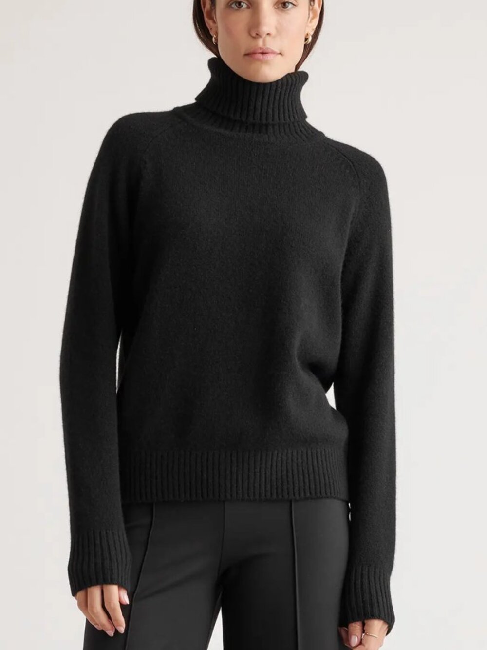 QUINCE 100% Yak Wool Turtleneck Sweater Black L NWT